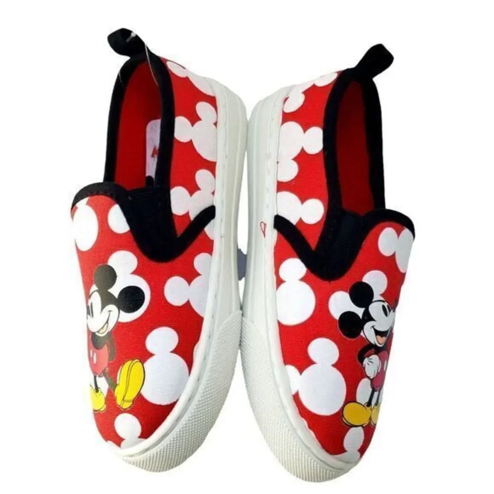 Disney Shoes For Girls Without‎ Laces Mickey Mouse Size 10 Red New